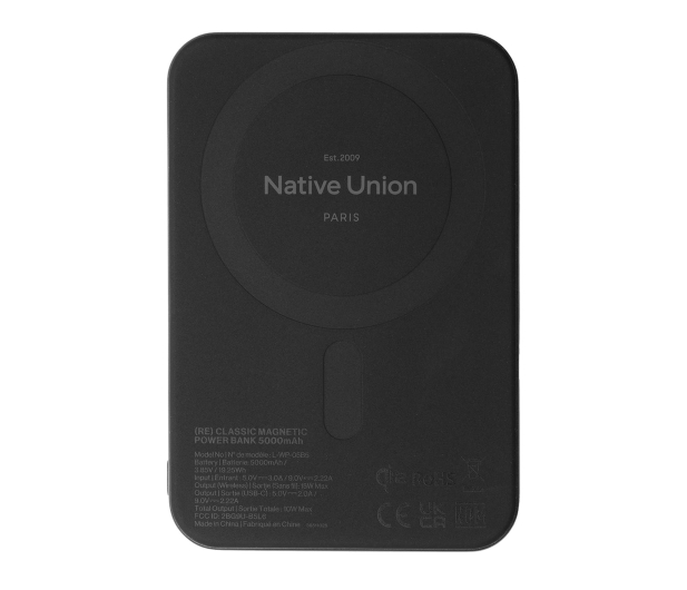 Native Union Classic Magnetic Power Bank Qi2 5000mAh Black - 1356891 - zdjęcie 2